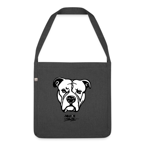 american bulldog background text - Schultertasche aus Recycling-Material