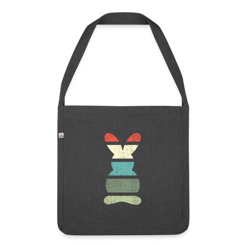Hase Vintage Kaninchen Retro - Schultertasche aus Recycling-Material
