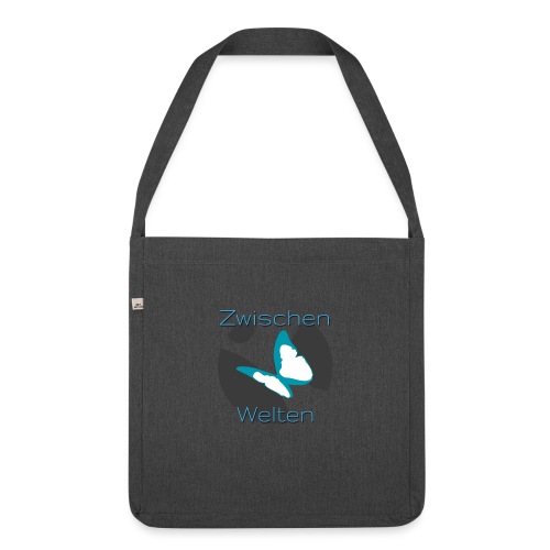 Zwischen-Welten Logo mit Schrift - Schultertasche aus Recycling-Material