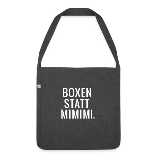 Boxen statt Mimimi® - weiß - Schultertasche aus Recycling-Material