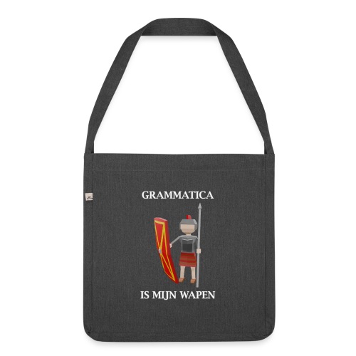 Grammatica is mijn wapen (Nederlands) - Shoulder Bag made from recycled material