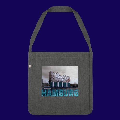 Elbphilharmonie | HAMBURG-Typo| Künstlermotiv - Schultertasche aus Recycling-Material