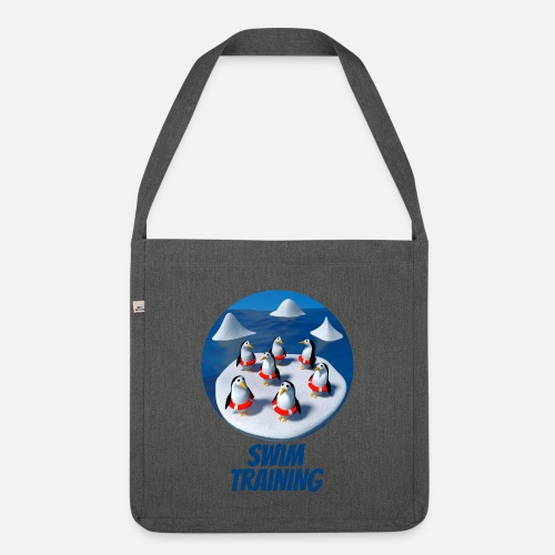 Penguins at swimming lessons - Shoulder Bag made from recycled material