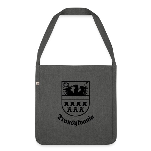 Siebenbürgen-Wappen Transylvania sw - Schultertasche aus Recycling-Material