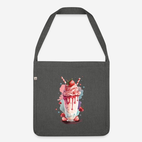 Strawberry Ice 1 - Schultertasche aus Recycling-Material