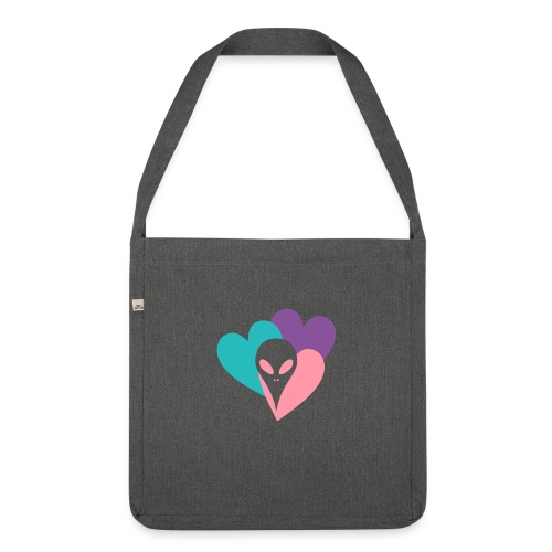 Love Hearts Alien - Shoulder Bag made from recycled material