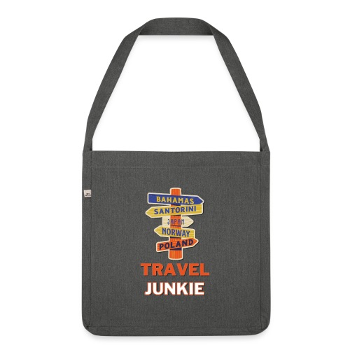 traveljunkie - i like to travel - Schultertasche aus Recycling-Material
