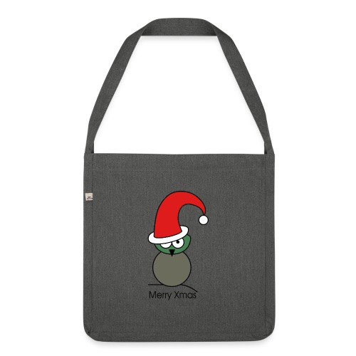 Owl - Merry Xmas - Shoulder Bag made from recycled material