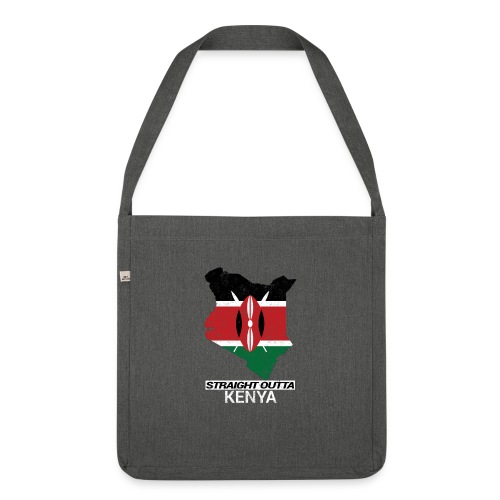 Straight Outta Kenya country map & flag - Shoulder Bag made from recycled material