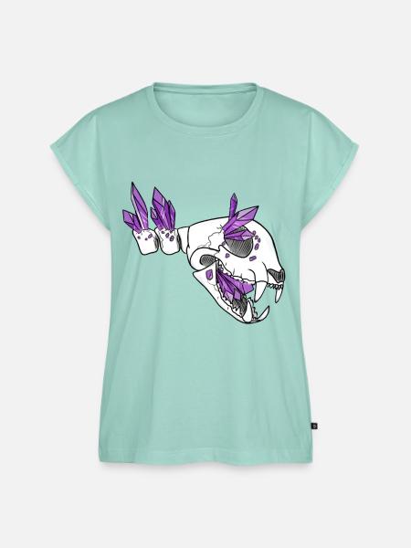 Kristallschädel - Felidae (von Leni Riosa) - Frauen Premium Bio Top - Mint 