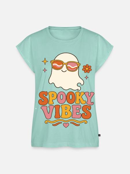 Spooky Vibes Ghost Retro - Frauen Premium Bio Top - Mint
