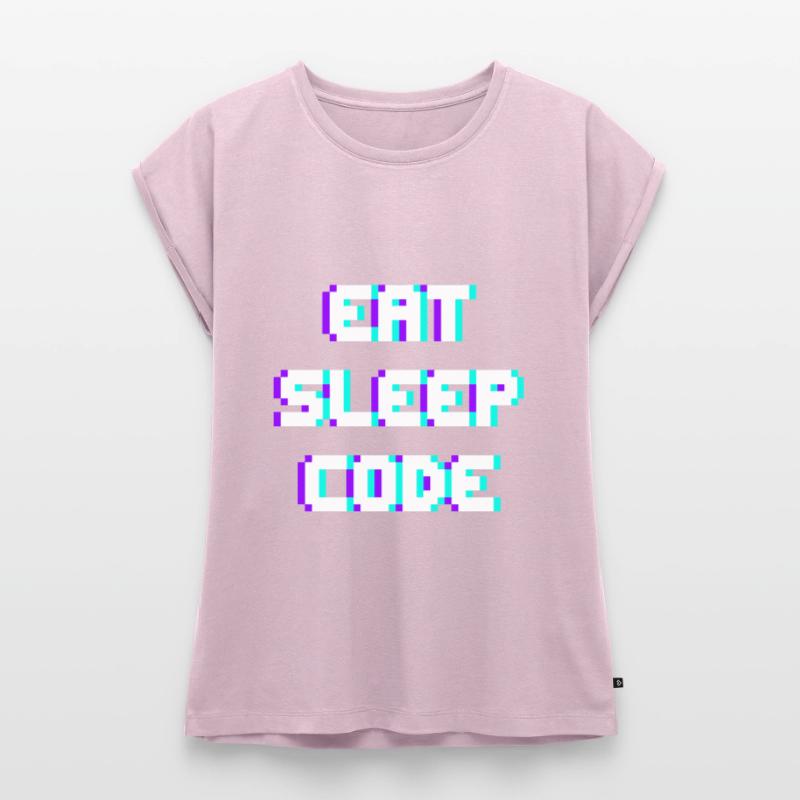 EAT SLEEP CODE Programmeur Coder Devise Haut bio Premium Femme