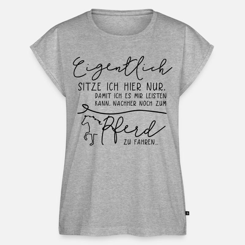 Eigentlich Pferd – Statement mit Pferd - Frauen Premium Bio Top - Grau meliert
