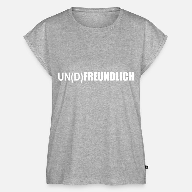 un- oder freundlich - Frauen Premium Bio Top - Grau meliert