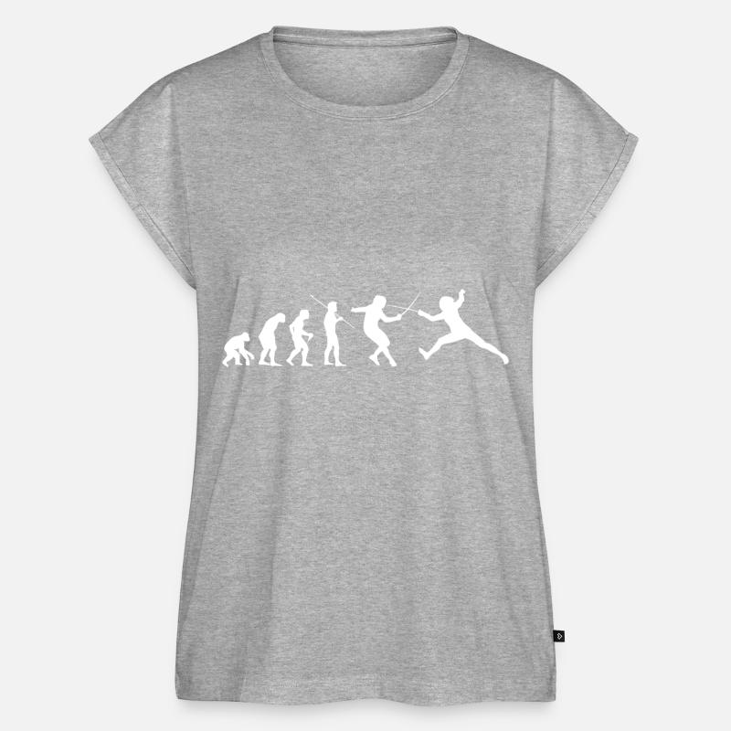 Fechten Evolution - Frauen Premium Bio Top - Grau meliert