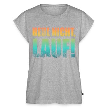 Heul nicht, Lauf! - Laufen, Joggen, Sport, Läufer - Frauen Premium Bio Top - Grau meliert - Vorne - AI Model Female 172 light (172cm)