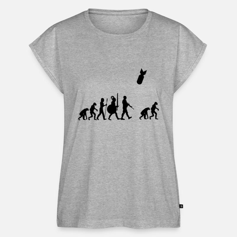 Human Evolution, NUKE, Restart Evolution - Frauen Premium Bio Top - Grau meliert