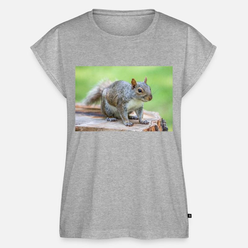 Écureuil gris Grauhörnchen Sciurus carolinensis - Haut bio Premium Femme - gris chiné