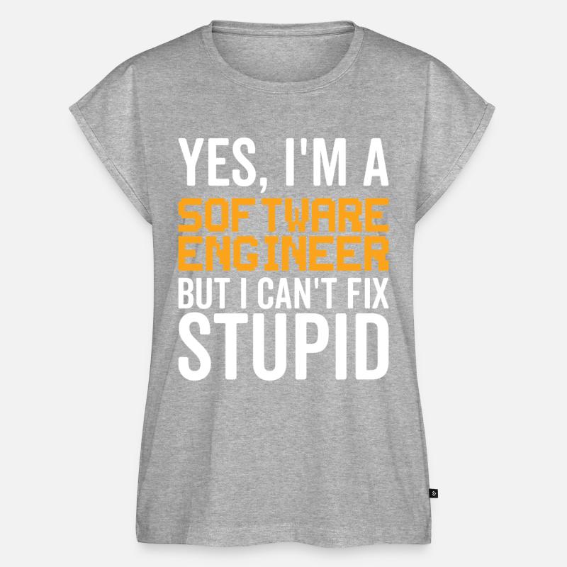 Stupid Software Engineer - Women’s Premium Organic Top - heather grey