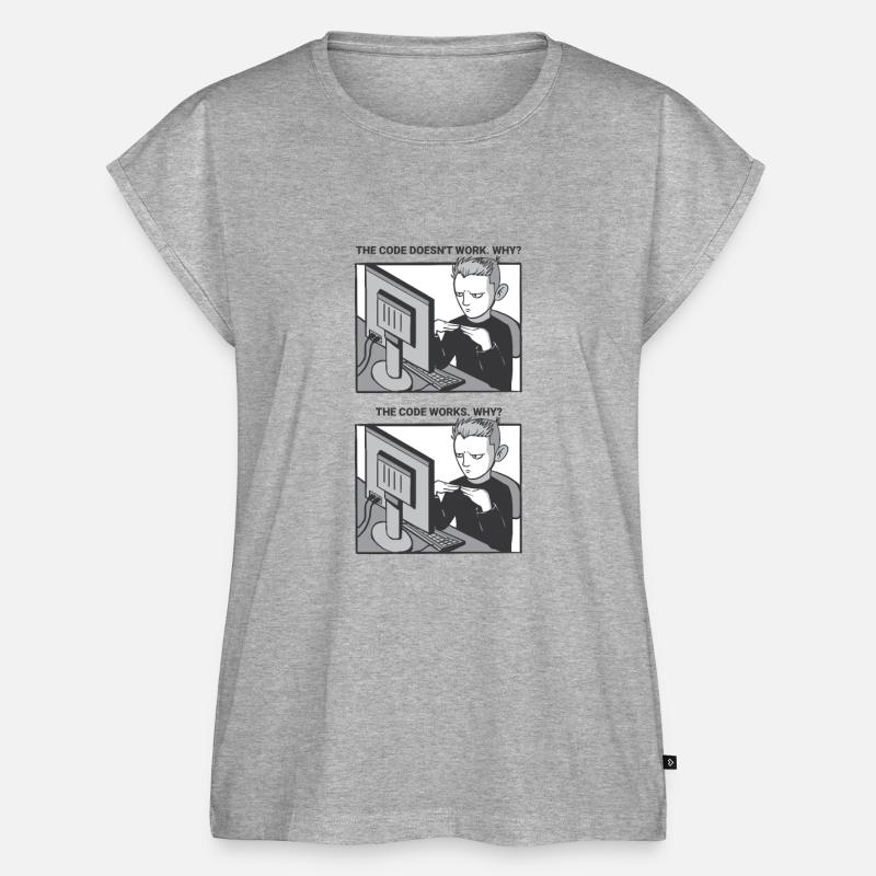 "My Code Works. WHY?" | Programmer - Women’s Premium Organic Top - heather grey