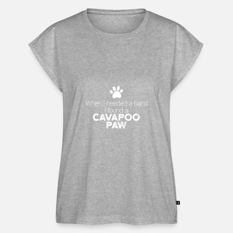 Hand Cavapoo Pfote - Frauen Premium Bio Top - Grau meliert