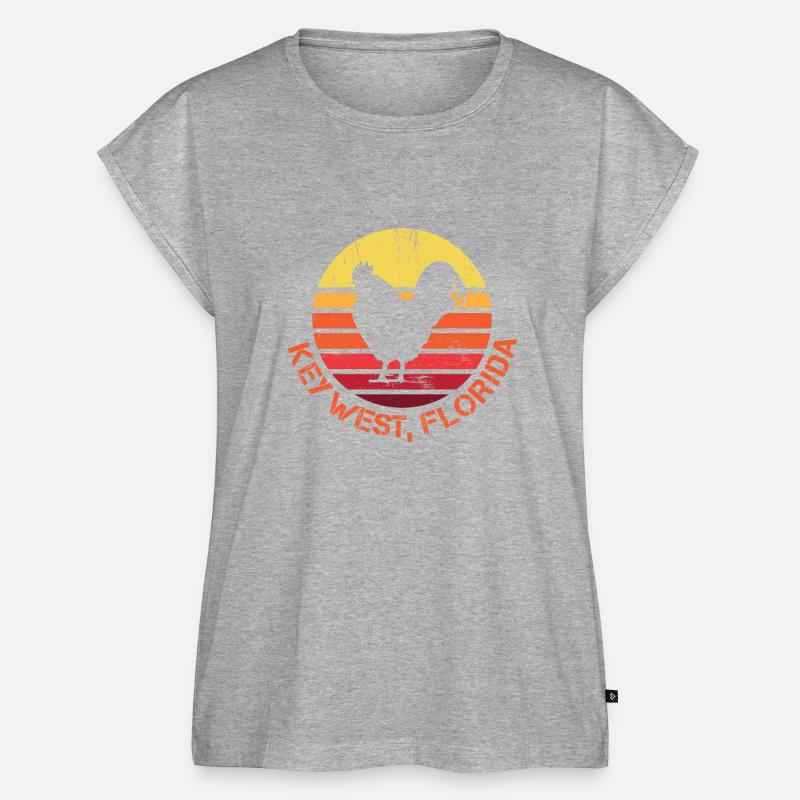 Retro beunruhigtes Key West Florida Chicken Gift oder - Frauen Premium Bio Top - Grau meliert