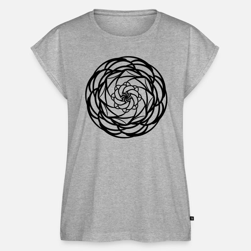 Round Mandala Pattern - Women’s Premium Organic Top - heather grey