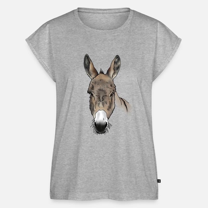 Donkey head colored - Women’s Premium Organic Top - heather grey