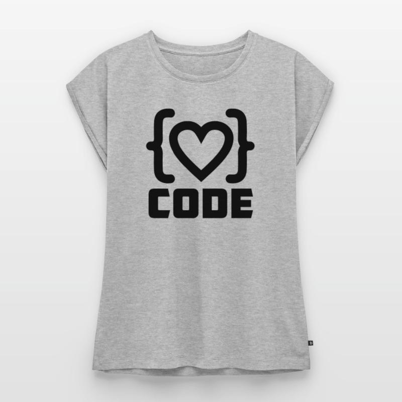 Heart programmer code logo with text CODE Women’s Premium Organic Top