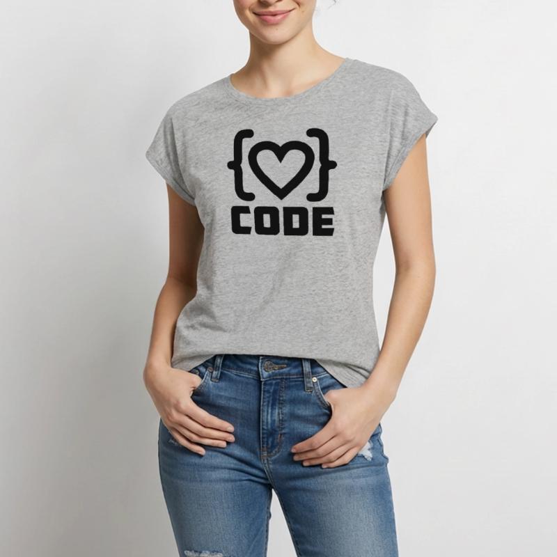 Herzprogrammierer Code Logo mit Text CODE Frauen Premium Bio Top
