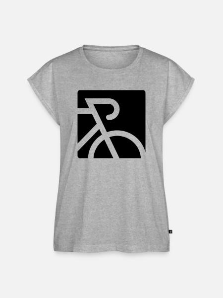 Stilisiertes Rennrad mit Dropbar - Frauen Premium Bio Top - Grau meliert