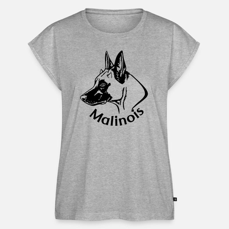 Malinois Devil - Women’s Premium Organic Top - heather grey