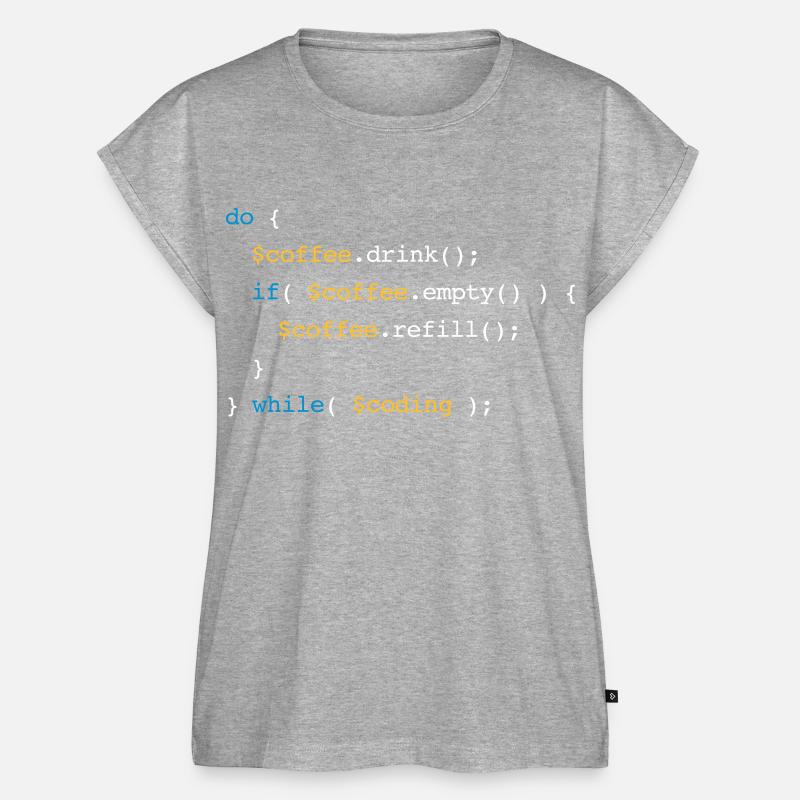 Kode Kaffe Refill Coding v2 - Dame Premium økologisk top - grå meleret