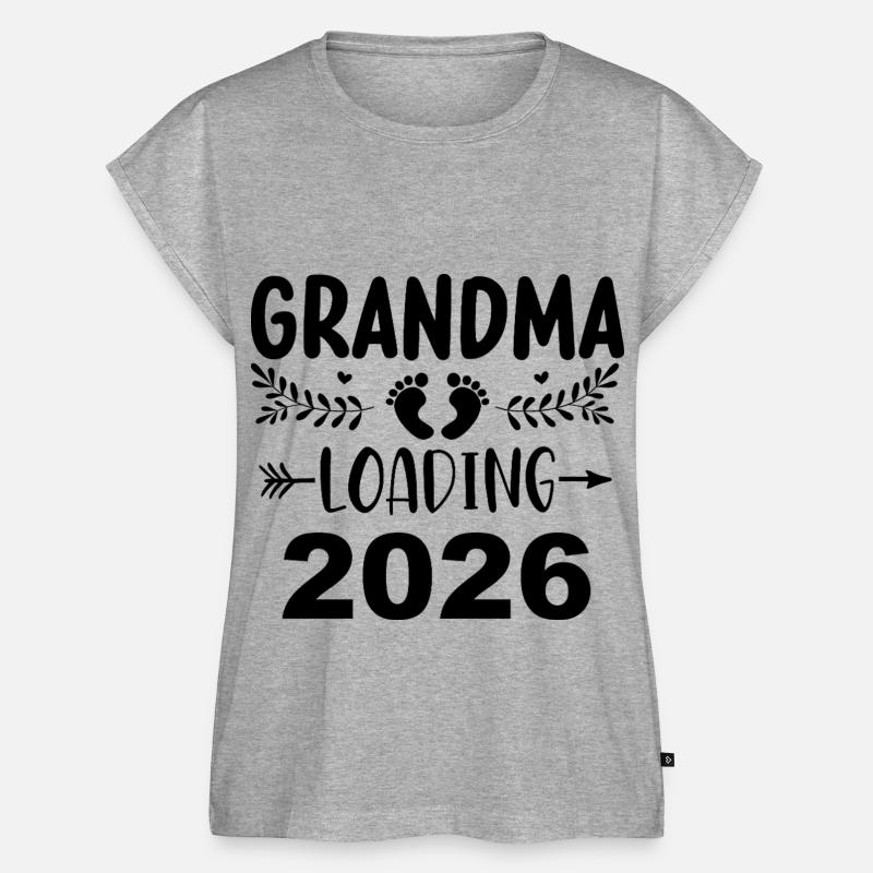 Großmutter Wird 2026 Mama - Frauen Premium Bio Top - Grau meliert