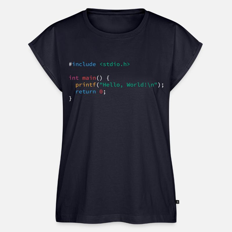 Programmiercode Insider Spruch Hello World - Frauen Premium Bio Top - Navy
