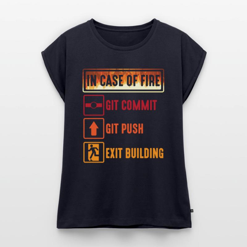 Git commit git push Programmierer IT Informatiker Frauen Premium Bio Top