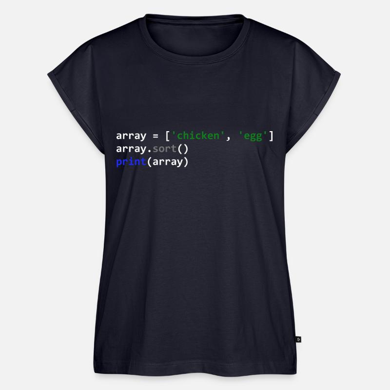 The chicken or the egg programmer code - Women’s Premium Organic Top - navy