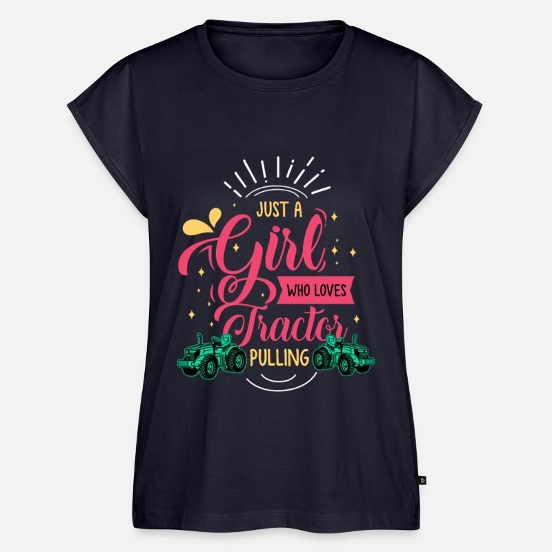 tractor pulling, tractor pulling pulling, drag, - Frauen Premium Bio Top - Navy