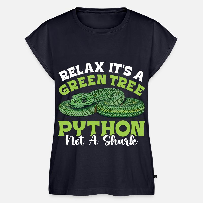 Python arborescent vert - Haut bio Premium Femme - bleu marine