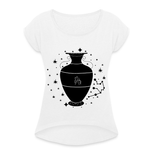 Sternzeichen Wassermann Aquarius Januar Februar - Frauen T-Shirt mit gerollten Ärmeln
