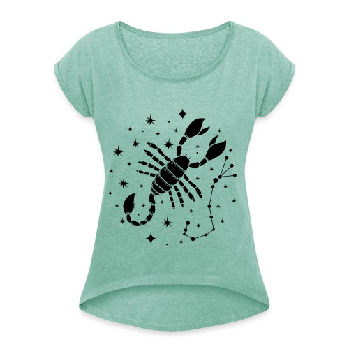 Sternzeichen Furchtloser Skorpion Oktober November - Frauen T-Shirt mit gerollten Ärmeln