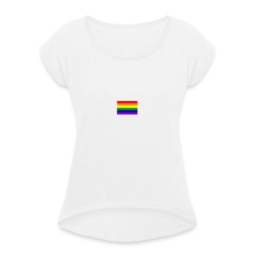 Bandera LGBT flight - Camiseta con manga enrollada mujer