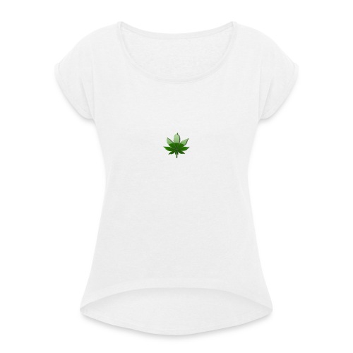 cannabis - T-shirt à manches retroussées Femme