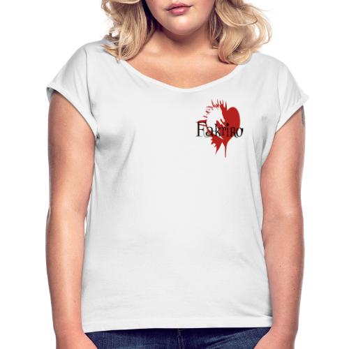 Fakriro-Logo mit Herz - Frauen T-Shirt mit gerollten Ärmeln