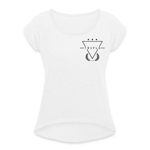 NEW TRIPLE LOGO Design 1 - Women's T-Shirt with rolled up sleeves