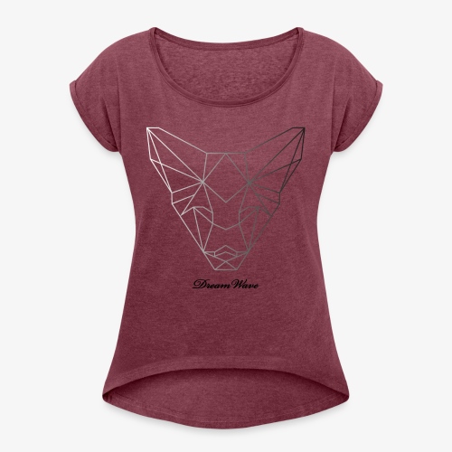 DreamWave Fox/Renard - T-shirt à manches retroussées Femme
