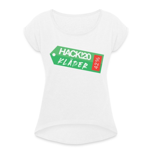 HACK!20 Green - T-shirt med upprullade ärmar dam