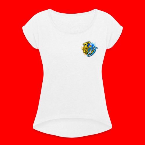 FD Logo Einseitig - Frauen T-Shirt mit gerollten Ärmeln