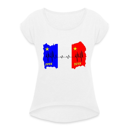 France 2018 coupe du monde les bleus - T-shirt à manches retroussées Femme