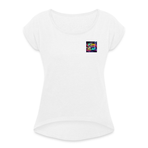 Plepp Logo - Frauen T-Shirt mit gerollten Ärmeln